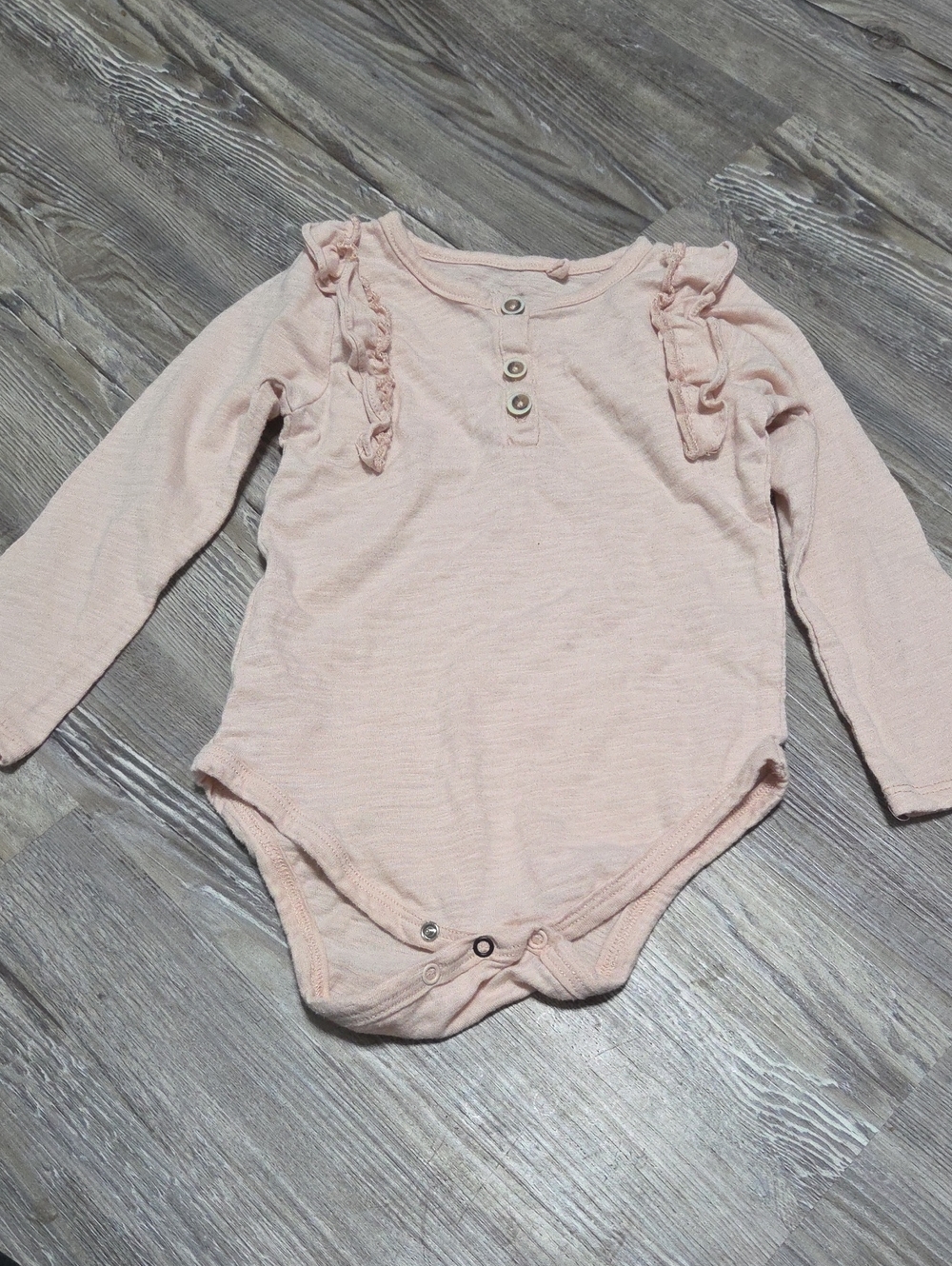 Long-Sleeve Pink Ruffle Baby One-Piece